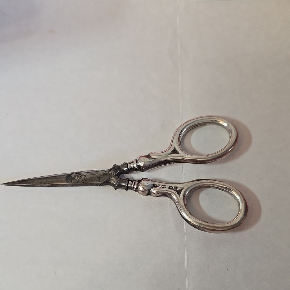Vintage Sterling Silver handled Scissors 1940's